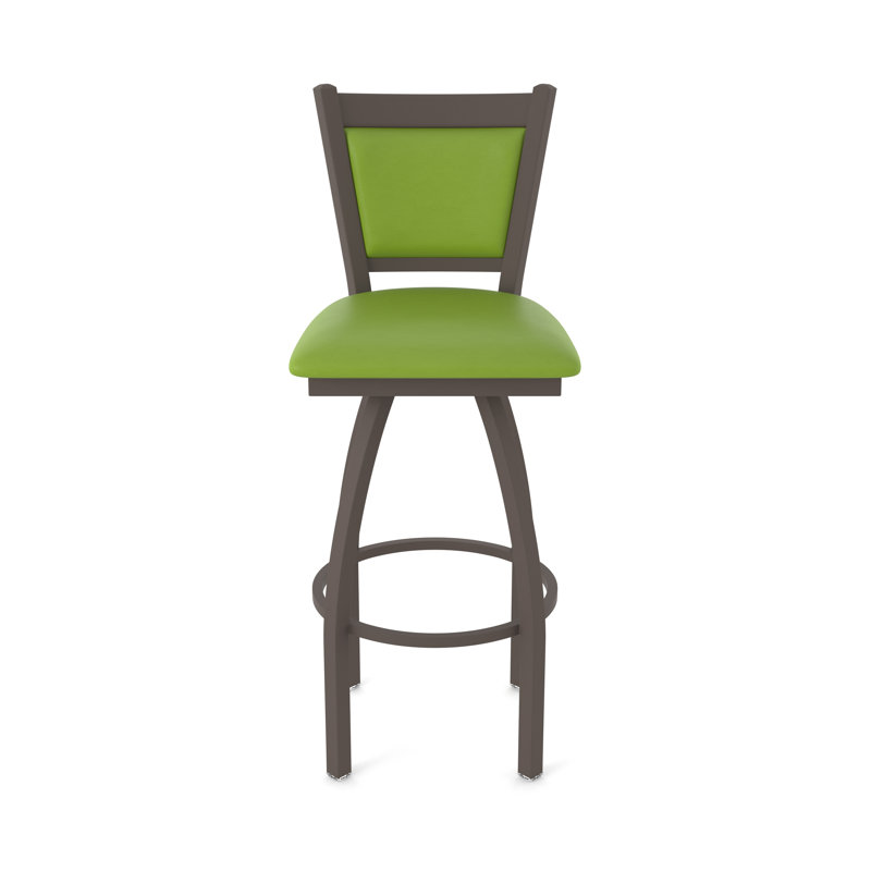 Tabouret pivotant Hadleigh, Bronze, Vinyle - vert kiwi Canter, Tabouret de bar (siège d’une hauteur de 30 po)