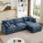 L-Shape Chenille Sectional Couches with Movable Ottoman-965963756