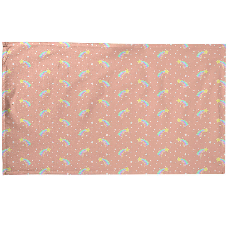 Serviette à thé à motif filant stars, Polyester sergé, Orange