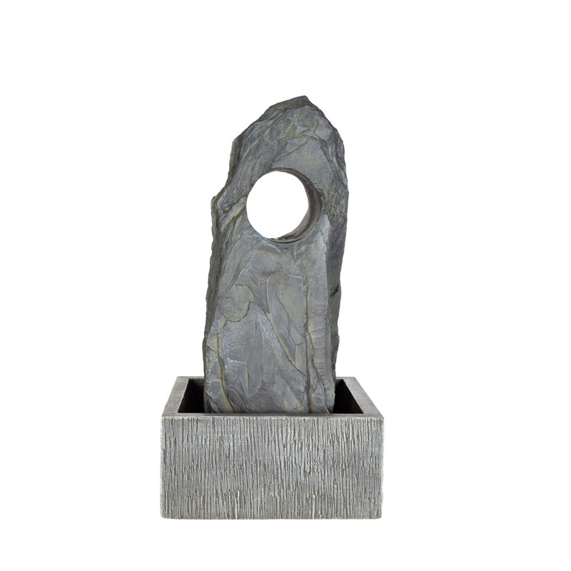 Slagelse Easy Fountain Cambrian Monolith with Lights Mains Plugin Powered Water Feature