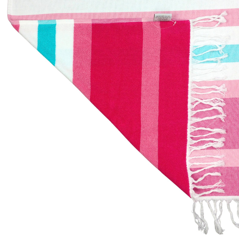 Villalobos Fouta Sand Free Cotton Turkish Beach Towels with Fringe 40"x70"