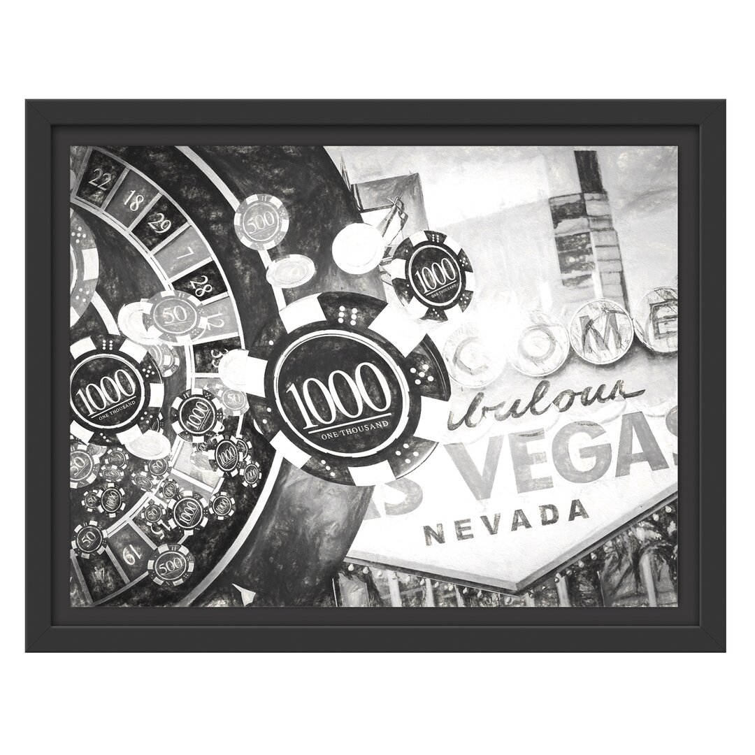 Gerahmtes Wandbild Las Vegas Casino Roulette Kunst