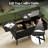 Lift Top Coffee Table w/ Split Top & 2 Hidden Compartments Tapered Metal Legs-1220208425