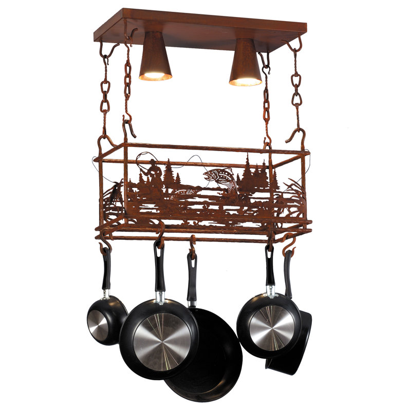 Greenbriar Oak Fisherman Handcrafted Hanging Pot Rack