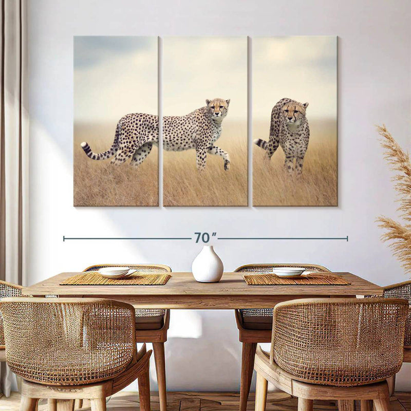 Wild Cat Pair, 42" H x 65" W