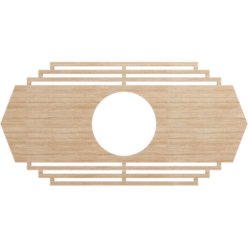 Médaillon de plafond ajouré en bois d'aulne 32 po x l 32 po x H 8 3/8 po x P 3/8 po, Aulne, H 14 po x l 28 po x P 0,38 po