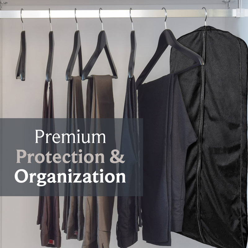 Black Breathable Polypropylene Suit Garment Bag with Handles