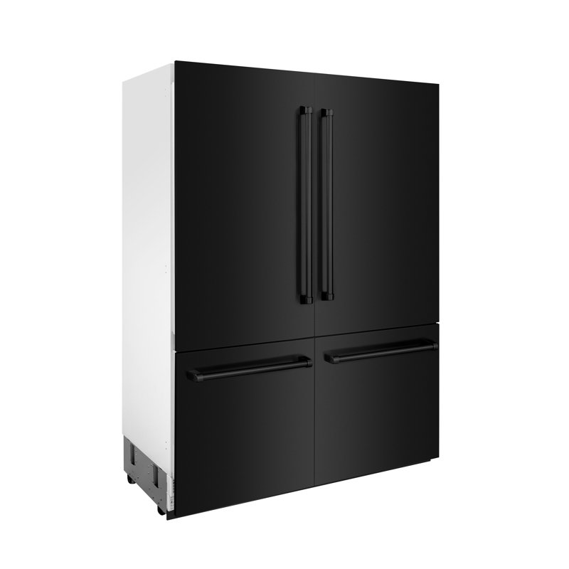 ZLINE 60" Autograph Edition 32.2 cu. ft. Built-in 4-Door French Door Refrigerator, Black Stainless Steel