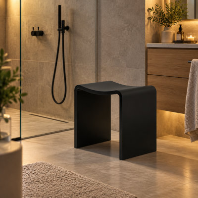 Tabouret de salle de bain autoportant à surface solide de 14 pouces, tabouret de douche imperméable et grand siège de douche portable Kakusiga