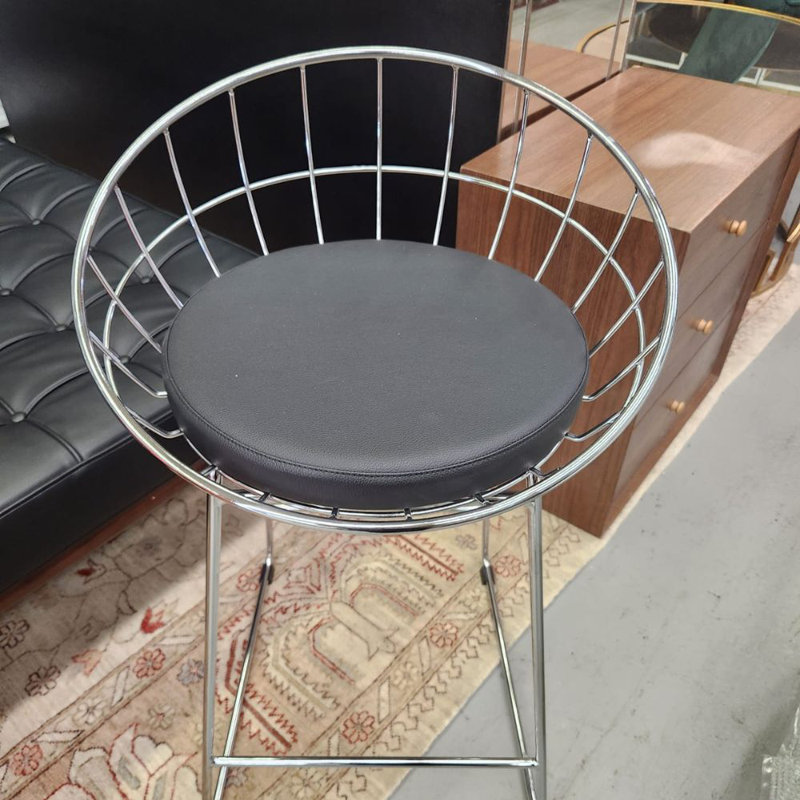 Orion Wire Frame Counter Stool Set, Chrome/Black