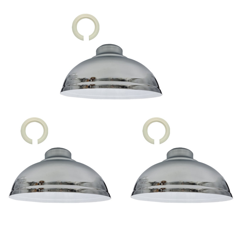 Trabelsi 17cm H Metal Dome Lamp Shade, Chrome