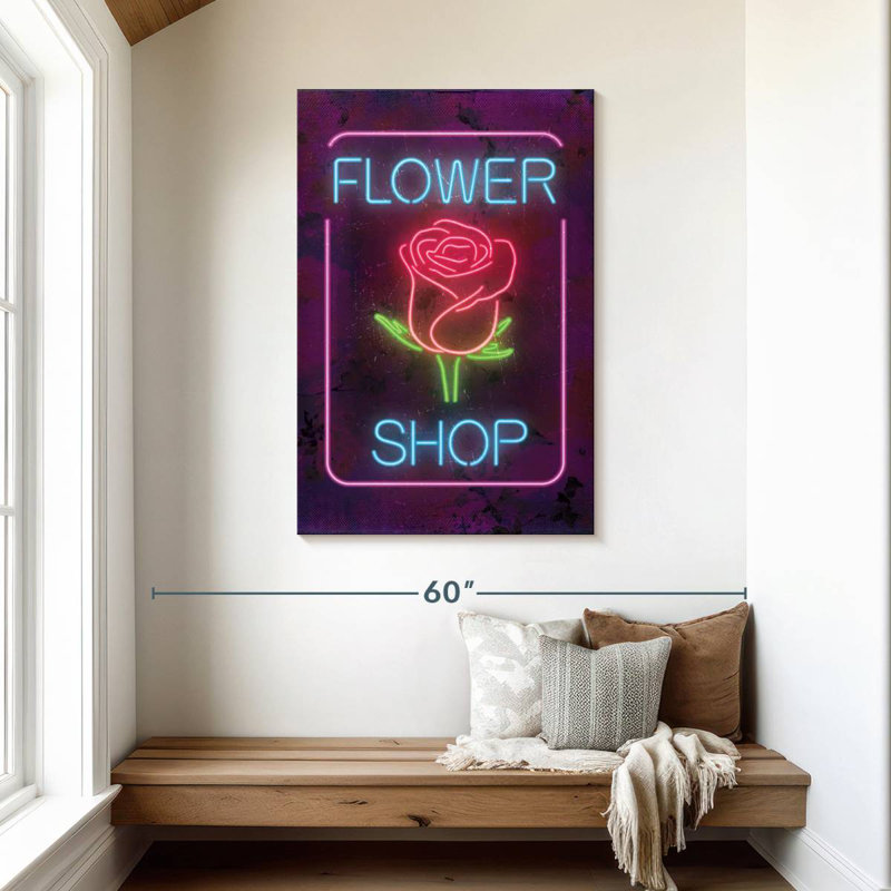 Kema Rose Flower Wall Sign, 45" H x 30" W