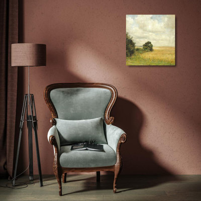 "Paysage surplombant un champ" par Carl Holsøe - Art mural sur toile tendue avec châssis