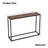 Narrow Console Table, Highend Edge Wrapped Foyer Table, Entrance, Industrial Corridor Table, Living Room, Foyer, Rural Brown And Black