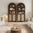 Retro Minimalism 70.5'' Tall Arched Display Cabinet With Solid Wood Handle-309705211