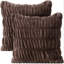 Chanasya 2-Piece Ruched Royal Faux Fur Pillow Cover Set-113561263