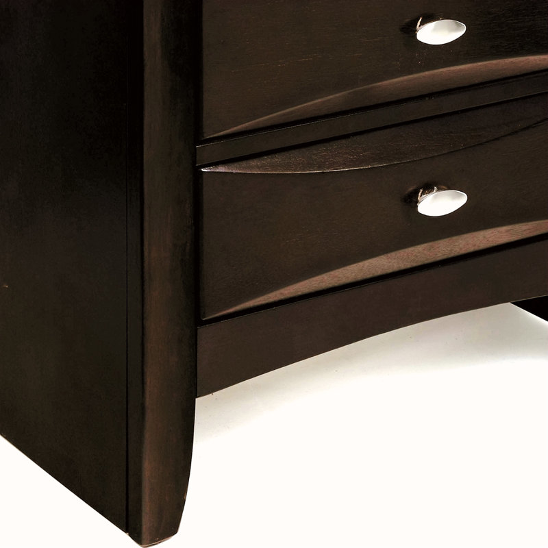 Table de chevet avec 2 tiroirs, Espresso