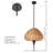 16" Organic Modern Rattan Pendant Light, 3-Light Woven Dome Chandelier with Matte Black Finish, Adjustable Height