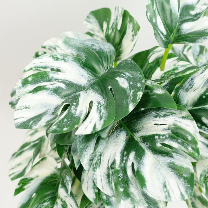 Plastic, Silk Monstera Arrangement in Pot
