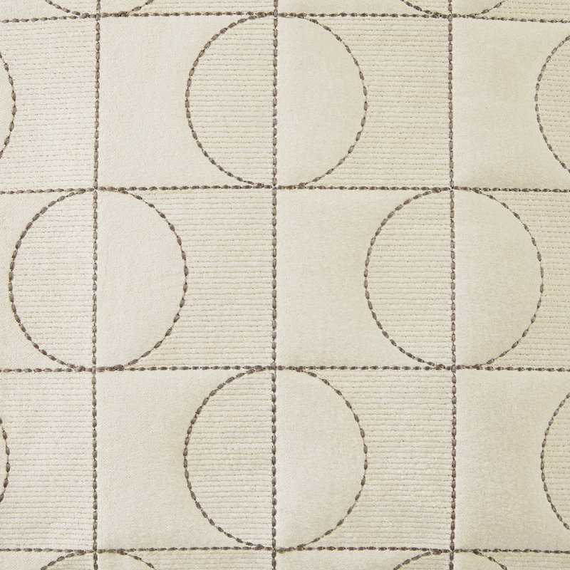 Cream Embroidered Cotton Blend Square Pillow