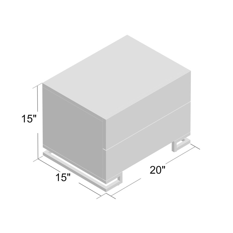 Table de chevet 2 tiroirs Grimmett Mateo, Noyer