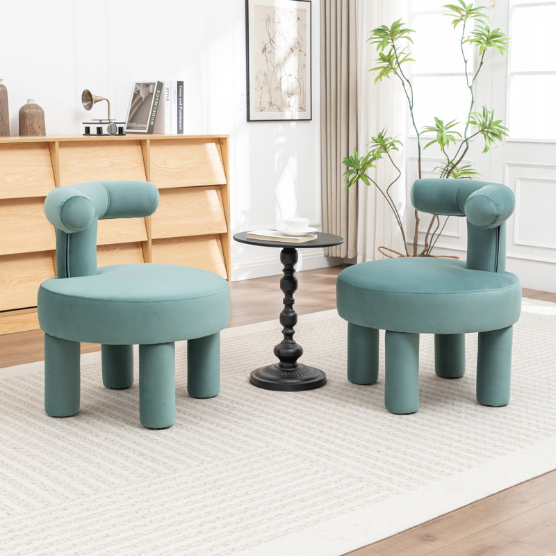 Bula Velvet Barrel Chair, Velvet , Blue