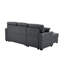 Lit modulaire escamotable modulaire, gris, revêtement en L, avec siège, convertible pour la nuit des invités, rangement sous de bons espaces de vie compacts, 54 po de profondeur, 85 de largeur, 35 de hauteur, 185,4 lb de gris