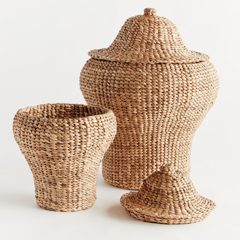 Handmade Water Hyacinth Ginger Jar