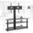 Universal Height Adjustable TV Floor Stand with Large Storage Shelves