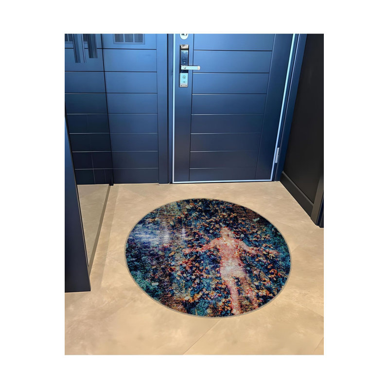 Tapis décoratif à motif rond sur pied