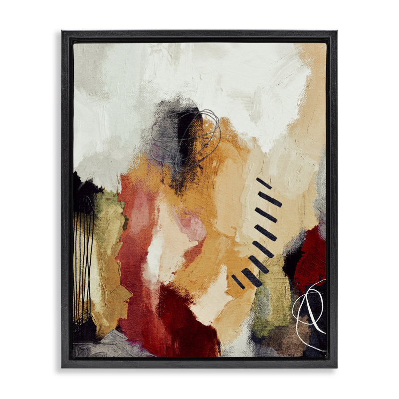 "Abstract Southwestern", art mural sur toile par Lisa Nohren, Cadre flottant noir de jais, H 31 po x l 25 po x P 1,7 po