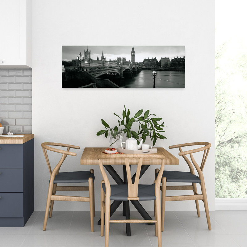 Pont de l'autre côté d'une rivière, pont de Westminster, chambres du Parlement, Big Ben, Londres, Angleterre, architecture contemporaine abstraite, art mural