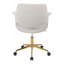 Chaise de bureau Mid-Century moderne en métal et velours-1093597869