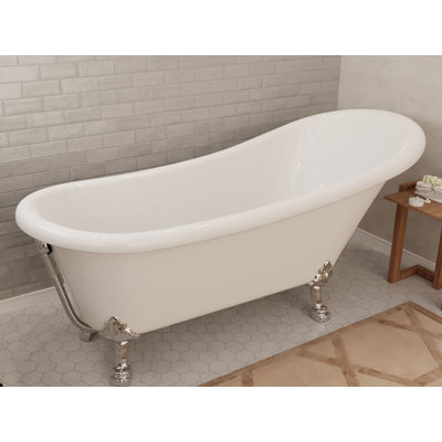 Diamante Series 67.32'' x 29.53'' Soaking Acrylic Bathtub