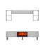 Meuble télé moderne blanc avec tablette murale 59,1 po x 17,6 po x 11,6 po | 100% panneau de particules enduit de mélamine, épaisseur: 0,7 pouce | Plusieurs tablettes, conception à fixation murale | Parfait pour les salons élégants et les espaces de divertissement-1951987403-1951987400