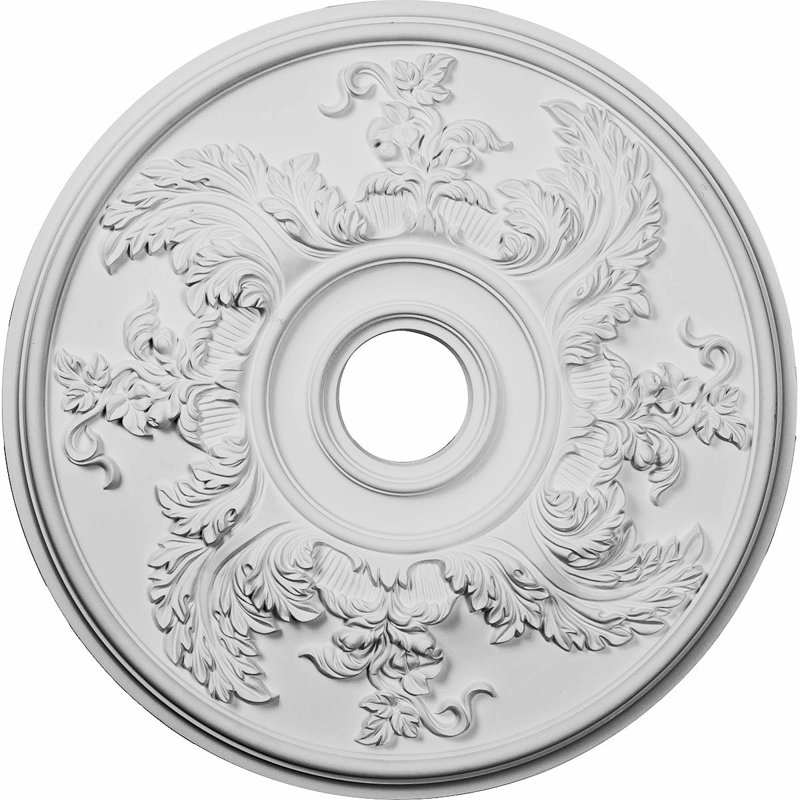 Endurathane Acanthus Twist Ceiling Medallion, 23 5/8"OD x 4 5/8"ID x 1 7/8"P (Fits Canopies up to 8 3/8"), Factory Primed