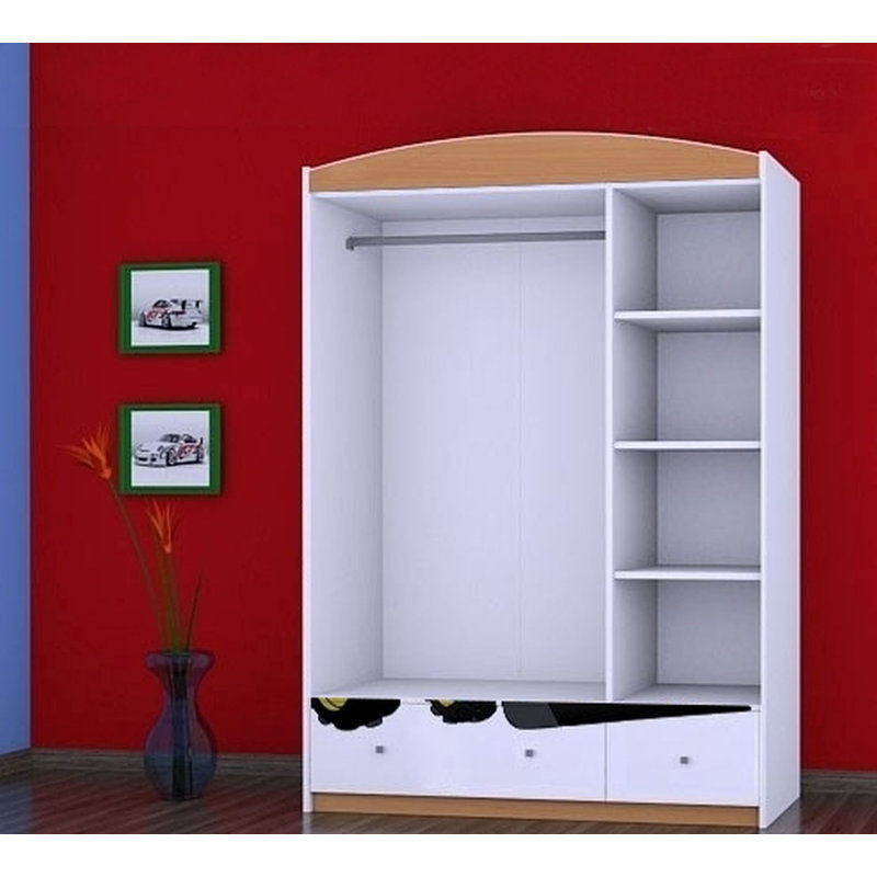 Artin 3 Door Wardrobe, Brown