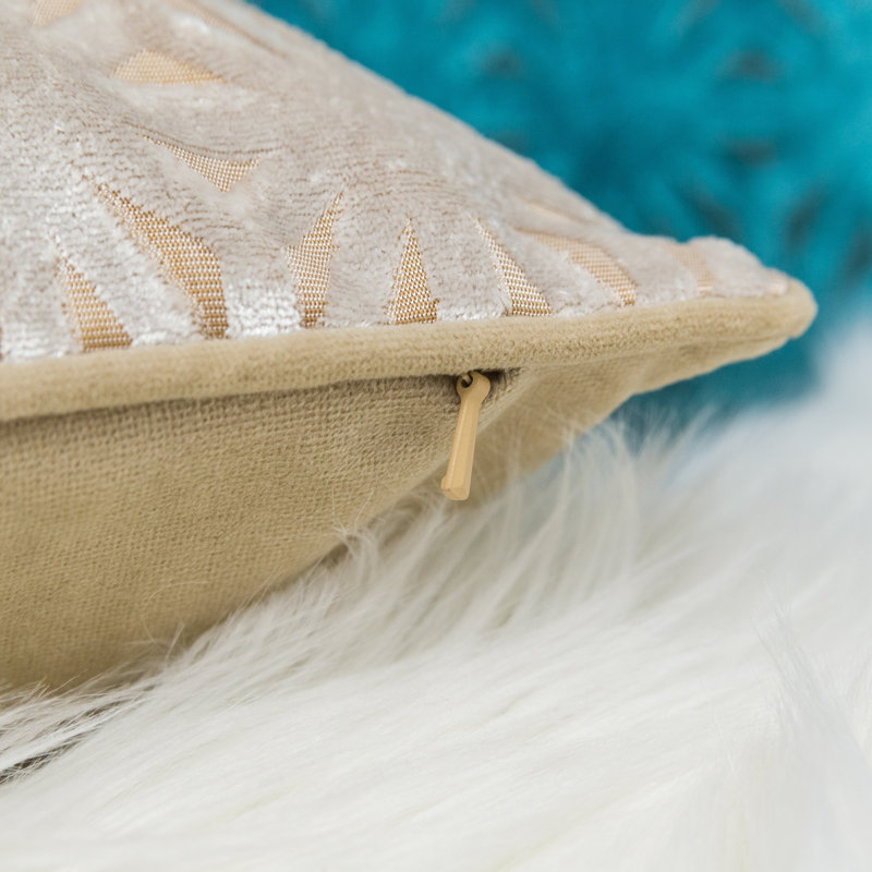  Cut Velvet Throw Pillow Cover & Insert, Gold