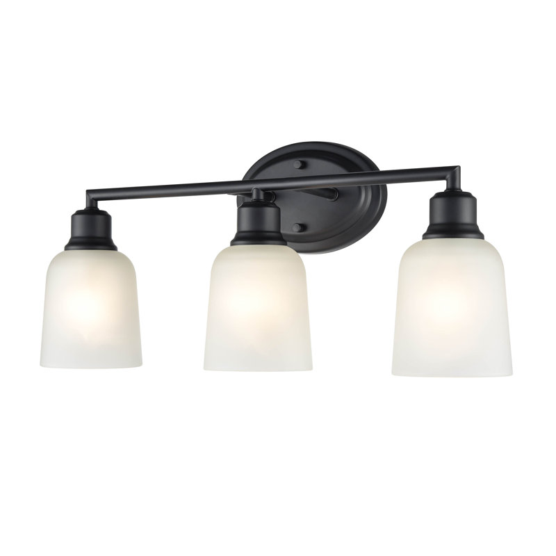 Amberle 3 Light Matte Black Bathroom Vanity