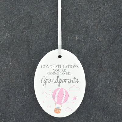 Grandparents To Be Oval Shaped Ceramic Ornament