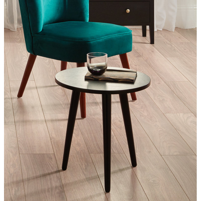 Naugatuck Solid Wood End Table, Satin Black