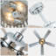 52" Crystal Ceiling Fan with Light and Remote, Quiet DC Motor Modern Chandelier Ceiling Fan with Reversible Blades