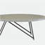 Table basse ovale en chêne gris patiné et noir