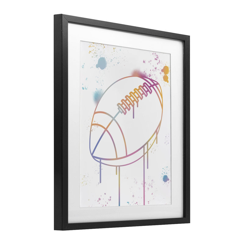 «Graffiti Football Drip», impression par Marcus Prime, Cadre noir minuit, H 16 po x l 13 po