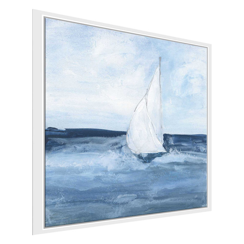 Voiliers I - Peinture, L 27,5 po x H 27,5 po, Cadre blanc