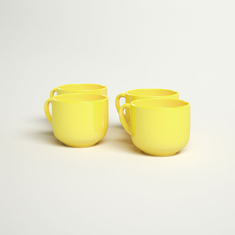 Ensemble de 4 tasses à café Plainfield, Jaune