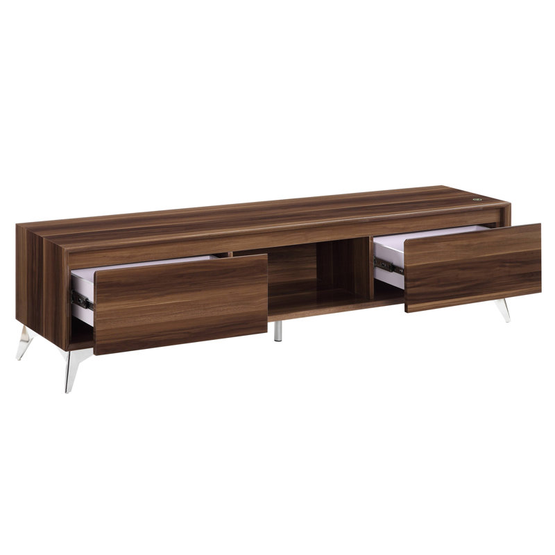 Stylish Finished TV Stand With LED And Smart Storage Options