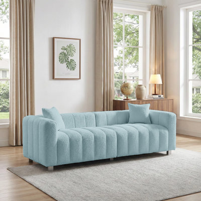 87.4-inch cloud sofa, the medieval cloud sofa in the living room, a large-sized fabric three-seater