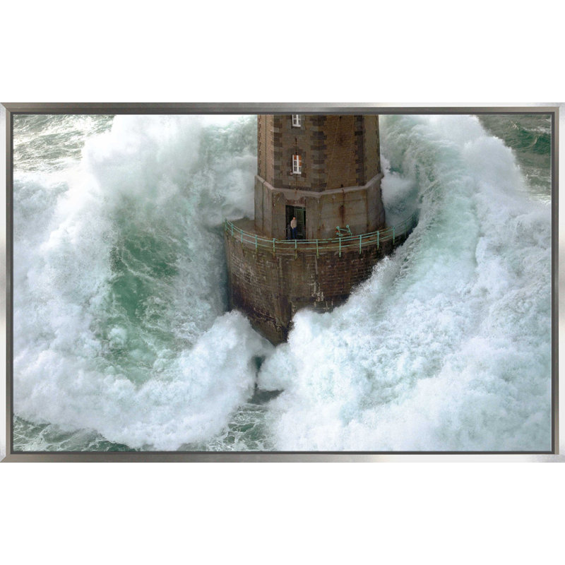 Phares dans la tempête, La Jument par JeanGuichard - reproduction de photo, H 27,5 po x l 43,5 po x P 2 po