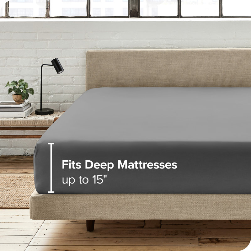 Luxurious King-Sized Gray Organic Cotton Percale Sheet Set